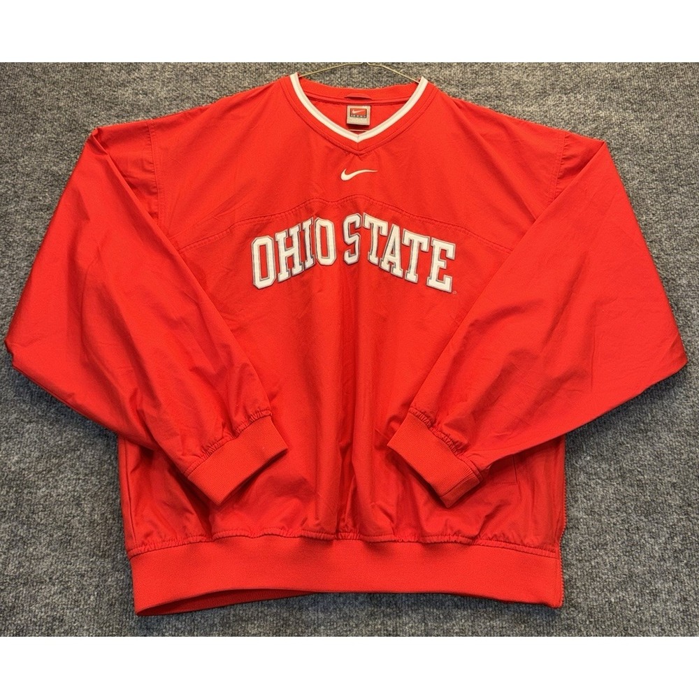 Nike Ohio State Buckeyes Men's Size Medium Red Pullover Windbreaker Jacket